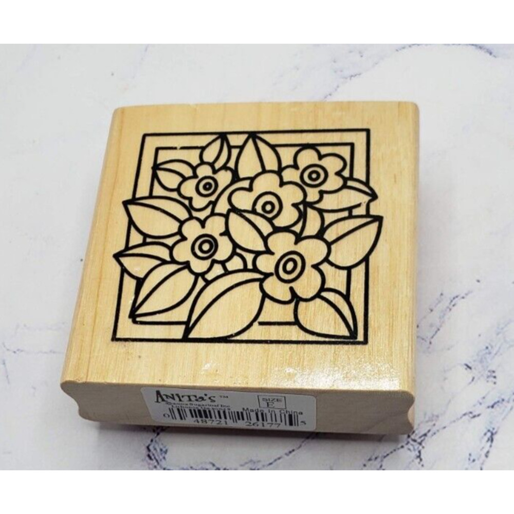 Anitas Spring Flowers Batch of Daisy's Wood Mounted Rubber Stamp